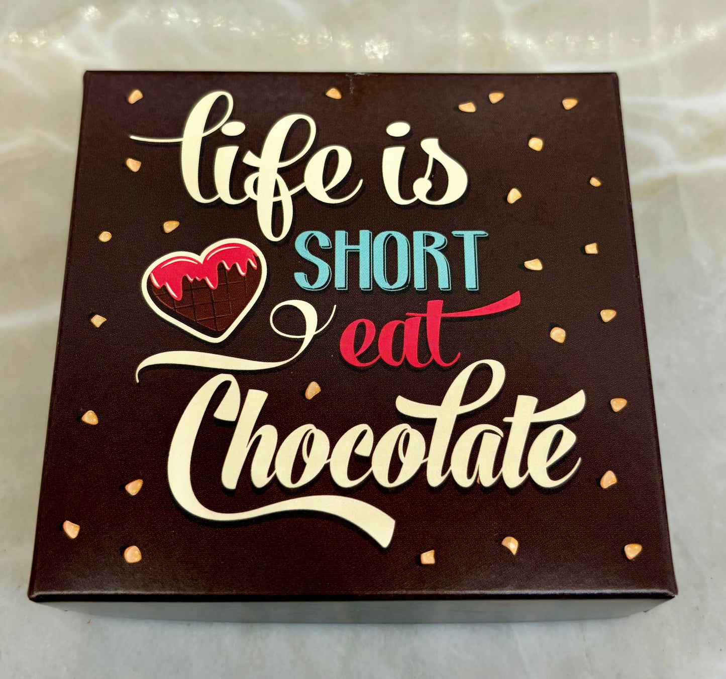 Chocolate Valentine`s Day Heart Truffle Gift Box