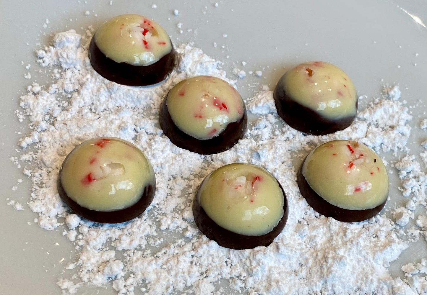 12 Peppermint Bark Bonbons