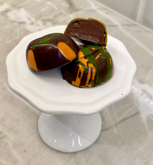 6 Dark Chocolate Blood Orange Cardamom Cinnamon Bonbons