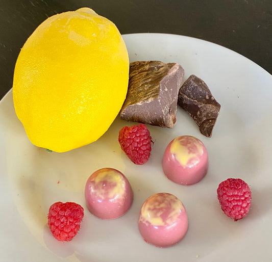 Ruby Chocolate Raspberry Lemon Bonbons - Confectionery Cuisine